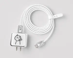 20W USB-C Fast Charger + Charging Cable – Funny Cartoon Wall Adapter