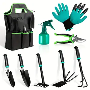 9pcs Garden bonsai Tool kit, scissors Scissors stainless steel tool, green