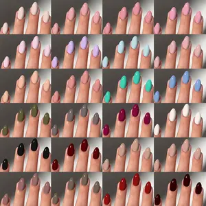 288pcs Almond Glossy Nail Art Kit, Nail Art Tools, Includes Jelly Glue & Cutters, Perfect for Women Girls Daily Use Party Style Showcase, Nail Extension Kit