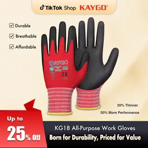 Nitrile Coated Nylon Work Gloves with Flexible 15 Gauge Liner – for Daily Workers, Gardeners, Mechanics and Light Construction Tasks, Comfortable Grip for Material Handling, Yard Work, Tool Use, Repairs and Repetitive Jobs in Normal Conditions