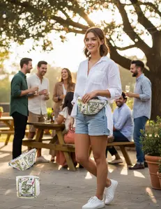 Rose Print Crossbody Fanny Pack – Handmade Quilted Belt Bag Velda Vintage (Copy)