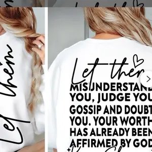 Customize Your Own T-Shirt - Customizable Design for Women - Heart Graphic Text - Loose-Fitting Casual Top - Versatile Everyday Wear - Clothes