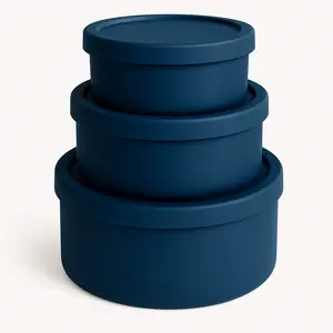 Dreamroo 3-pc Nesting Round Container Set for non-toxic meal prep & freezer-to-oven use