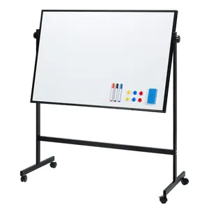 46x32 Inch Mobile Magnetic Whiteboard with Stand | Double-Sided, Height Adjustable & on Wheels | for Office, Classroom, Home (Black/White Frame) #OfficeMustHaves #TeacherTools