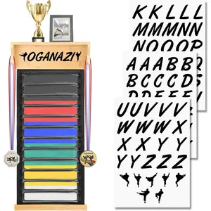 10 Belts Karate Belt Display Rack Medal Display Case for BJJ Jiu Jitsu TKD Martial Arts Belt Display Holder with Medals Hanger Taekwondo Belt Display Holder with Trophy Photo Rack