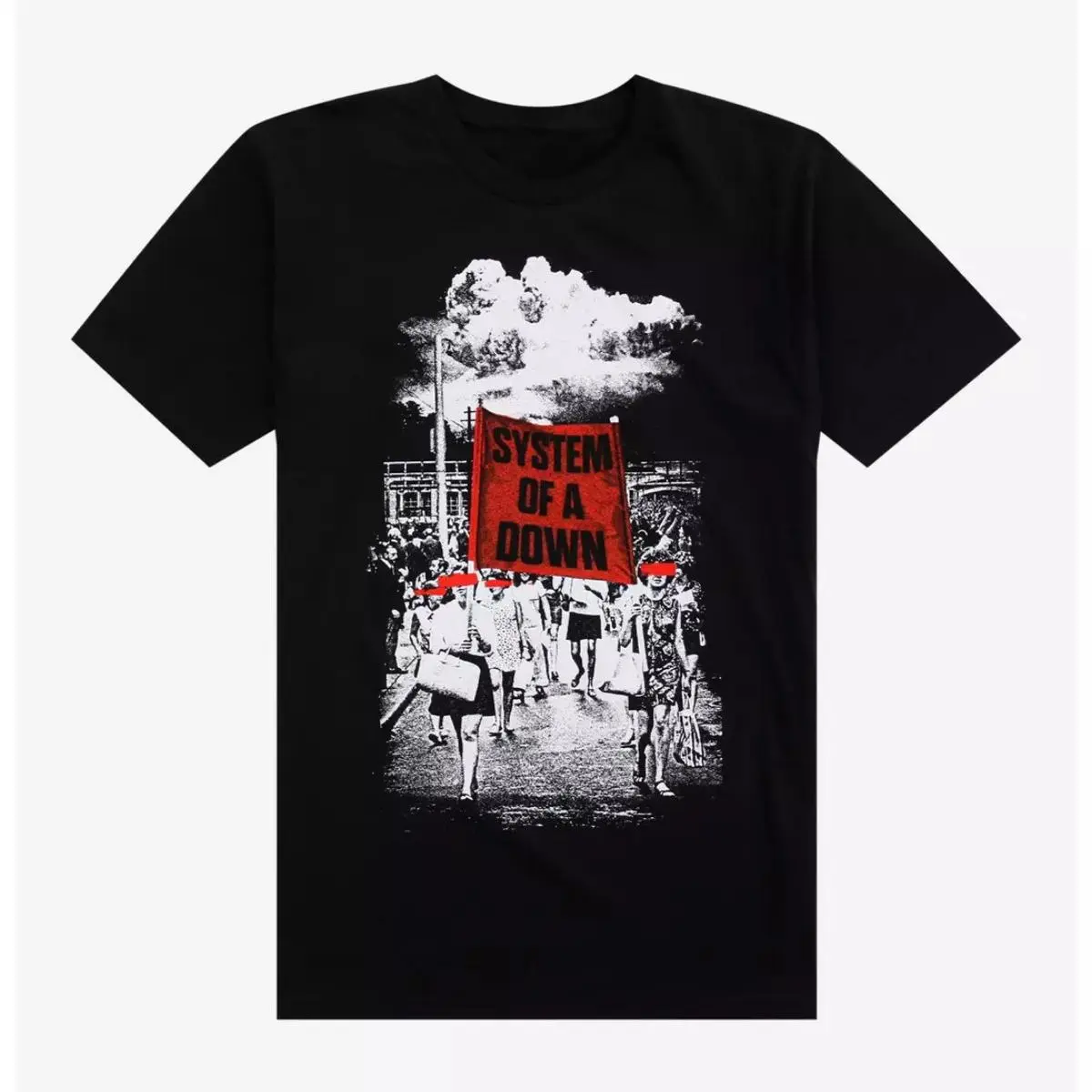 Men's System Of A Down Red Flag Print T-shirt - Unisex 100% Cotton Breathable Short-Sleeve Sweat Top, Casual Streetwear Loose Fit Multi-Size All Seasons Tee, Machine Washable, 2Xl, 3Xl