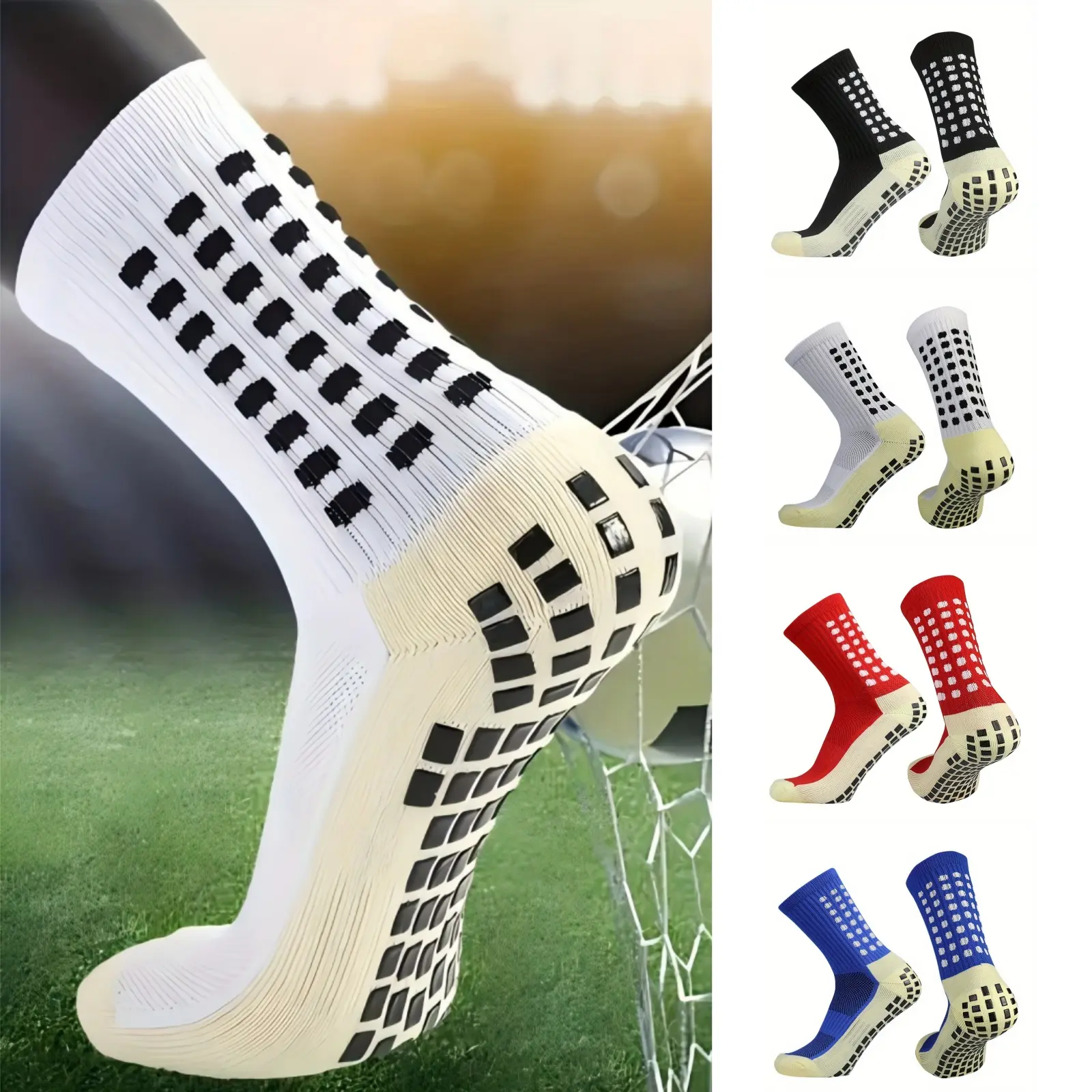 Lpxpass Youth Grip Socks, Cushioned & Breathable Sports Fit for Soccer and Football Training, Athletic Socks for All Levels (3/6/10 Pairs), Sports Fit Socks