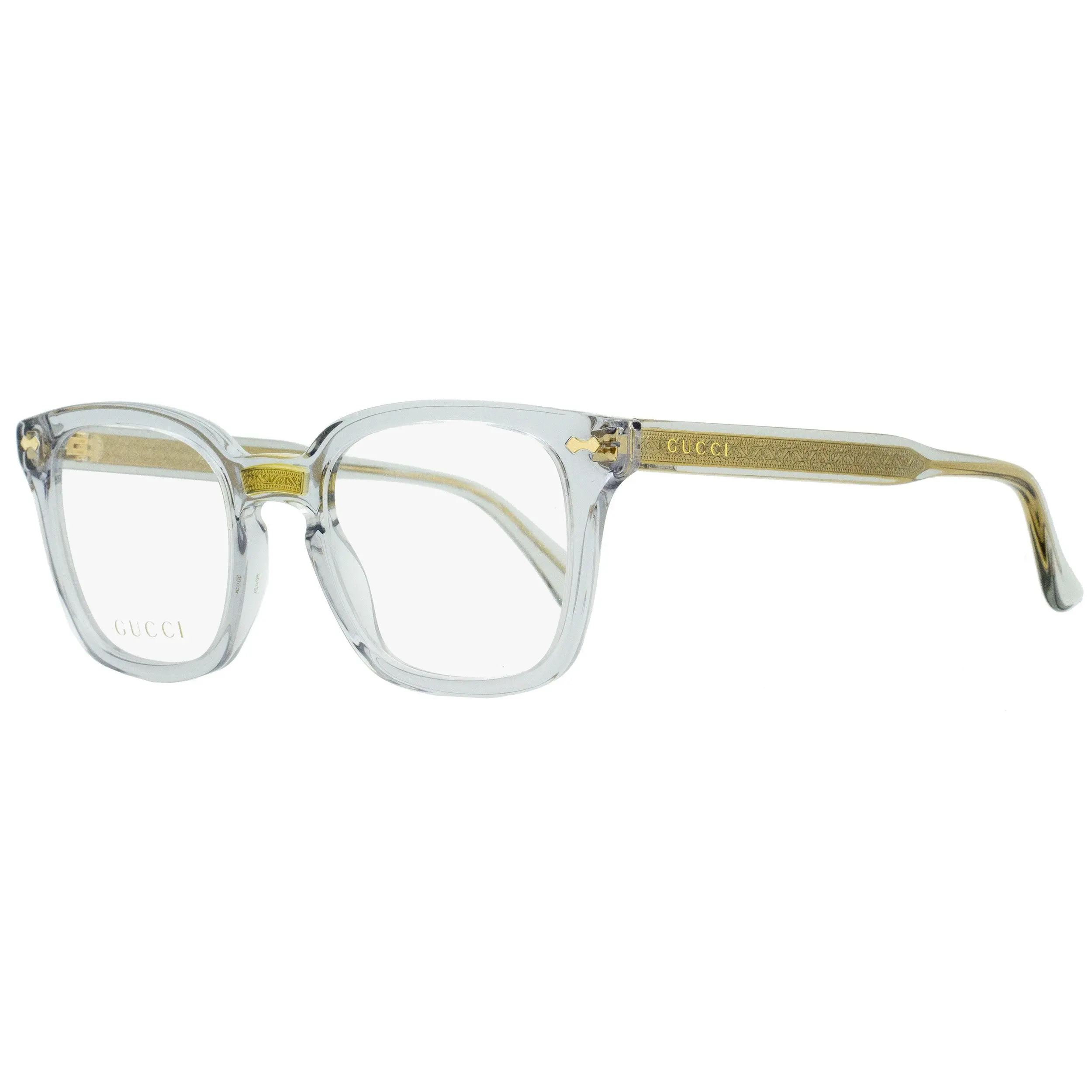 Gucci Rectangular Eyeglasses GG0184O 005 Transparent Gray 50mm 0184