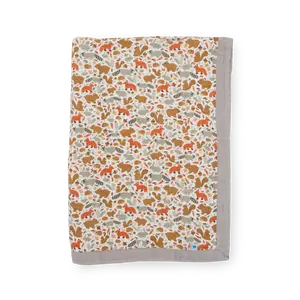 Cotton Muslin Baby Quilt - Fall Friends