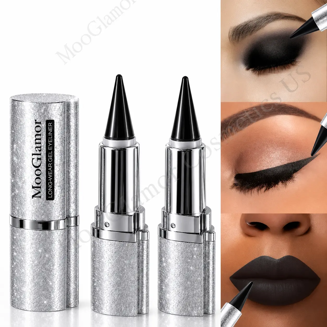 MooGlamor 3Pcs Multifunctional Eyeliner Pencil Long Lasting Matte Smoky Eye Makeup Liner Smudgeproof Waterproof Eyeshadow Pen Smooth Creamy Lipliner Cosmetic DealsFor You Days