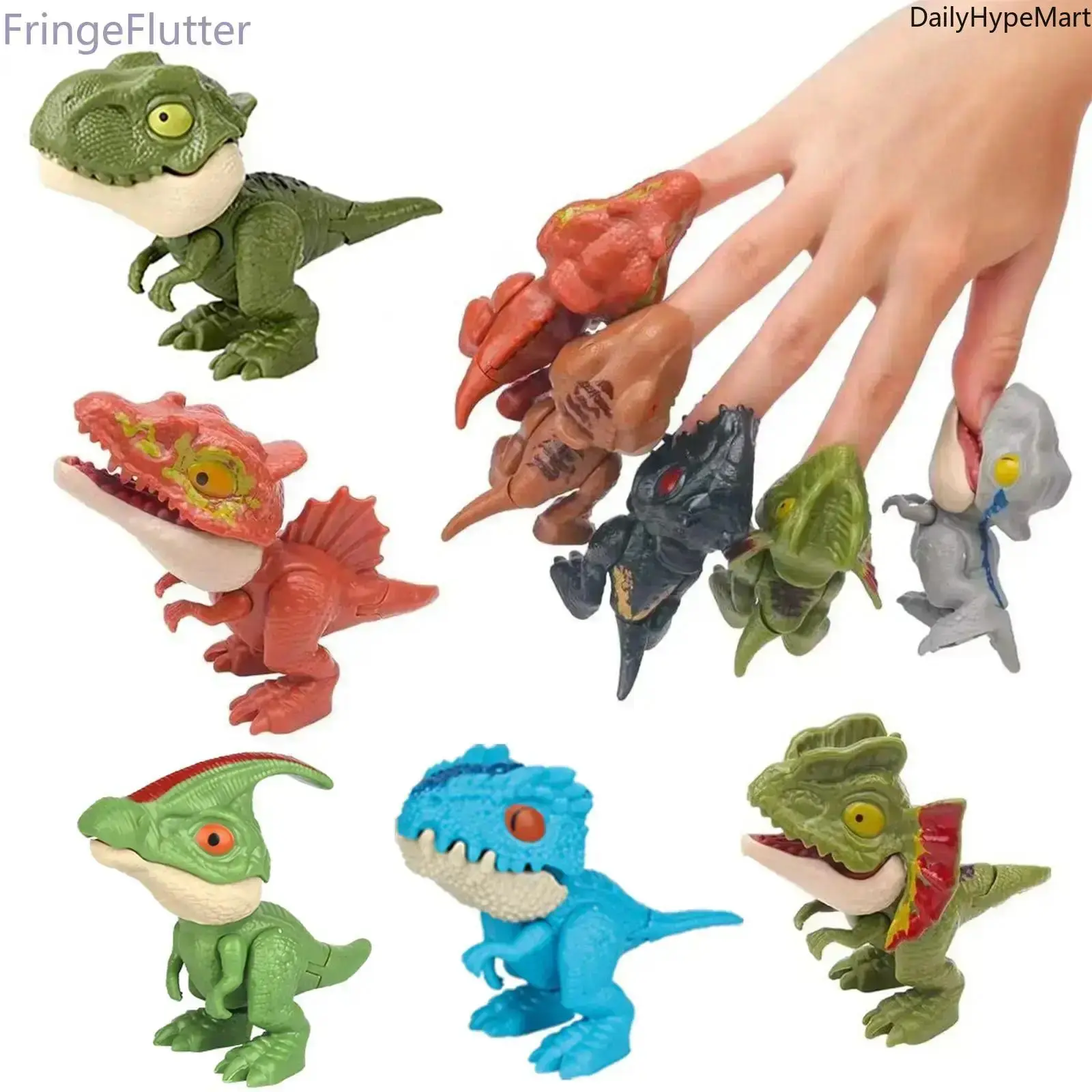 Cute Dinosaur Figurines, 5-Piece Durable ABS Plastic Toy Set for Kids, Biting Finger Action for Birthday Gifts & Easter Basket Stuffers, Cute Figurines, Plastic Dinosaurs, Cute Figures, Christmas