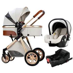 3-in-1 High Landscape Travel System, Lightweight Folding Travel Stroller, Newborn Baby-Friendly Pushchair,summervibes