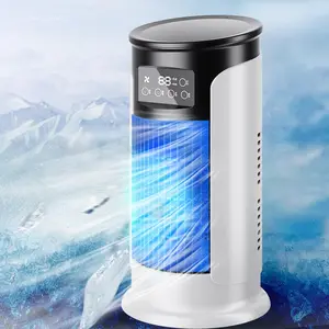 Air Cooling Fan with Humidifying Function, USB Powered, 6-Hour Timer, 6-Level Power, LED Atmasphere Lighting, Desktop Air Cooler, Room Humidifier, Air Circulation Conditioning Fan for Home, Bedroom, Dorm, Office, Multifunctional Cooling Fan