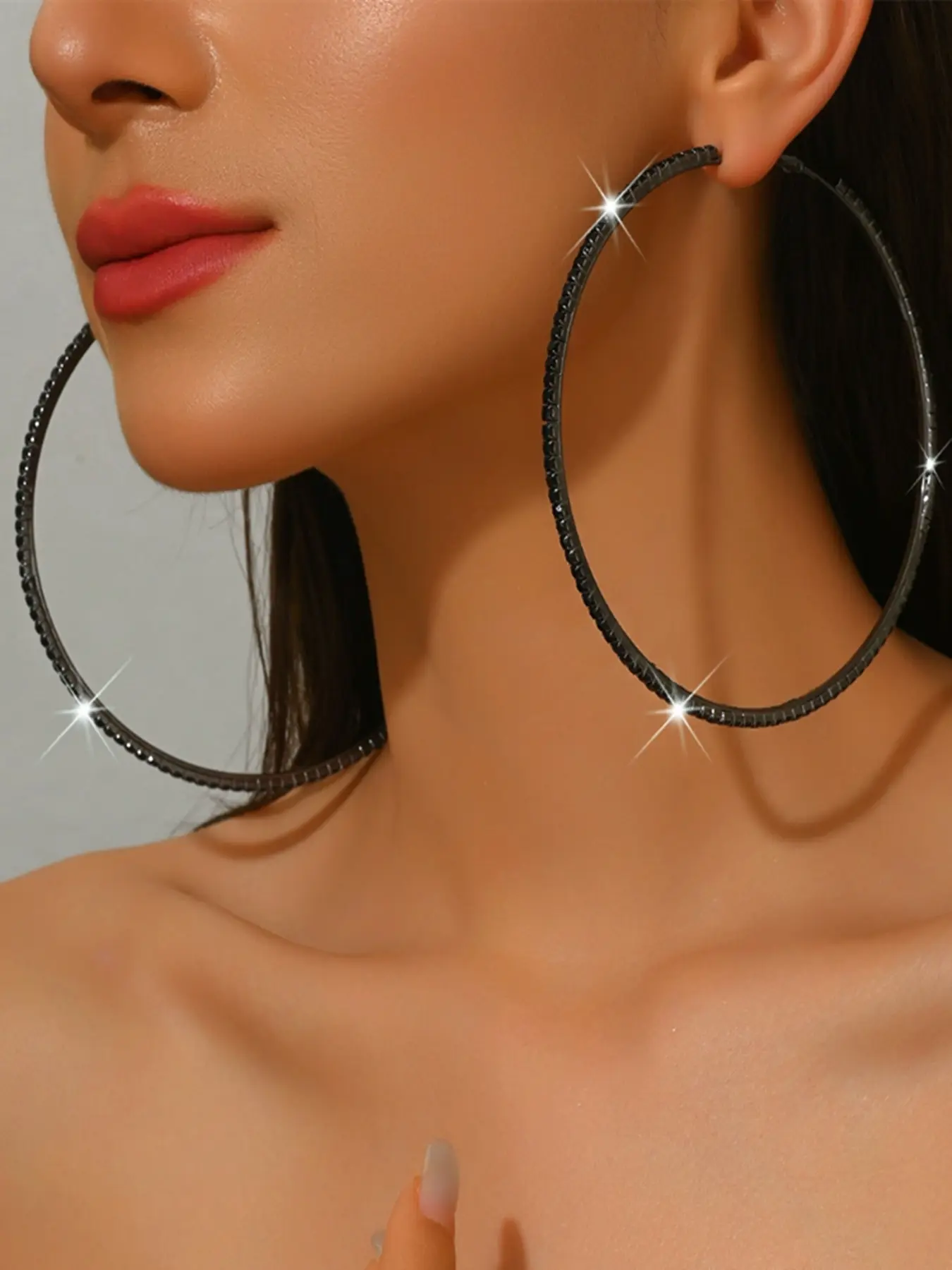 Women's Geometric Circle Shape Earrings Set, Gold Silver Color, Perfect for Weddings & Festive Occasions, All-Season Jewelry, Ear Hoops Set, Ear Accessories