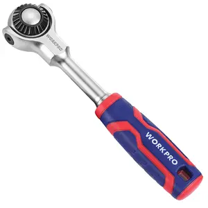 #SpringGlowUp WORKPRO 1/4" Drive Swivel Head Ratchet, 72-Tooth, 270° Rotation, Quick Release & Reversible, Cr-Mo Head, Chrome Finish, Ideal for Tight Spaces & Precision Tasks