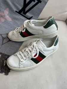 GUCCI Ace Green/Red Web Men's Sneakers 5.5EU (Women's 38.5EU)