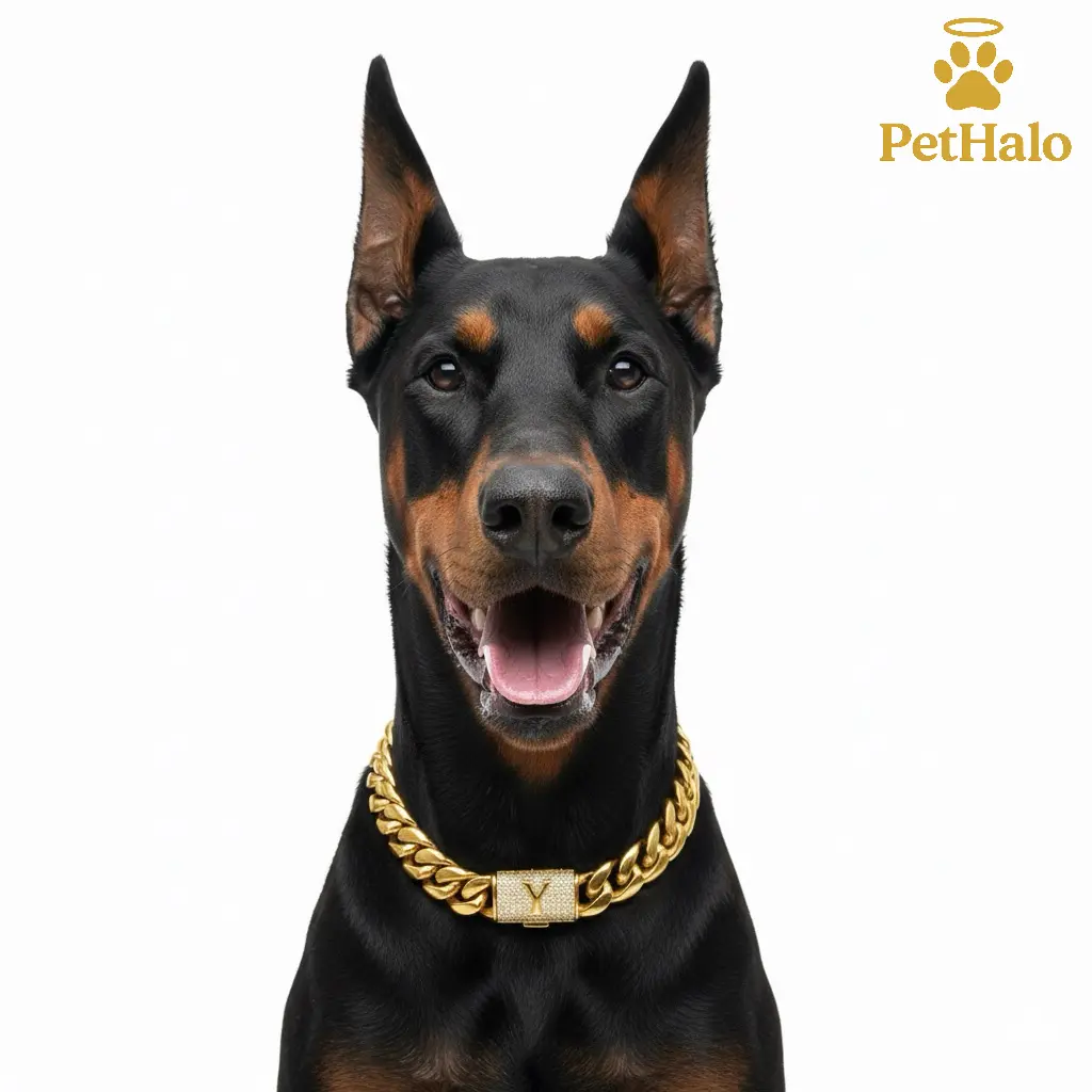 necklace Luxury Dog Cuban Chain Collar – 18K Gold Plated Stainless Steel Dog Necklace with A–Z Alphabet Letters, Secure Buckle, Pet Jewelry Accessories for Large Dogs Gift for dog pet 16/18/20/22/24/26inch crystal bows Diamond Link kitten puppy