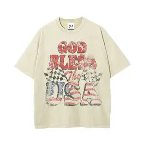 God Bless The USA Christian Tee | Retro American Flag Patriotic Oversized Shirt,Patriotic Christian God Bless The USA Tee | Vintage Washed American Pride Shirt 250th anniversary Gift