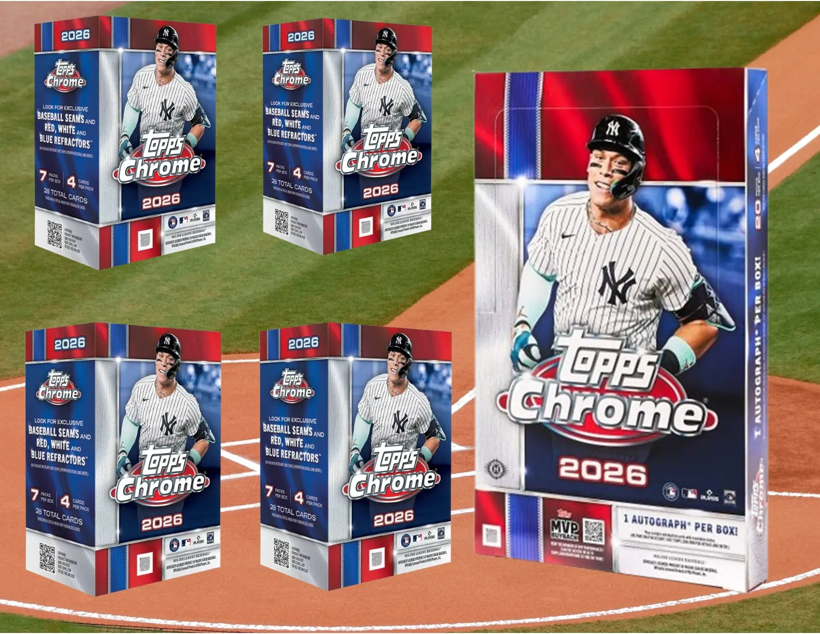 1x 2026 Topps Chrome baseball hobby box & 4x 2026 Topps Chrome baseball blaster boxes - PYT break - 5 total boxes -260731-2
