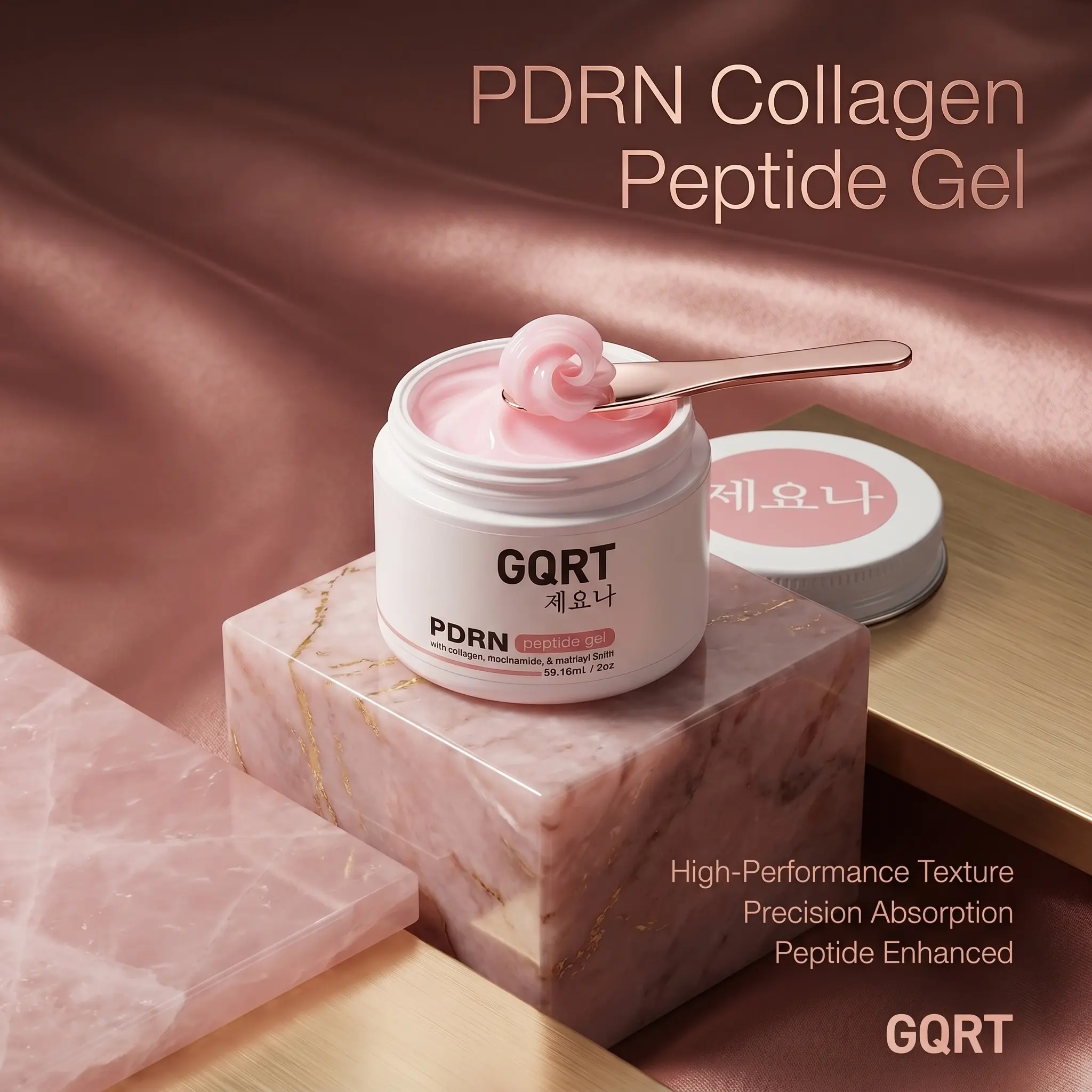 GQRT Jelly Peptide Gel with PDRN| Hydrating Collagen & Niacinamide Moisturizer| Lightweight Daily Skincare for Smooth, Healthy-Looking Glow