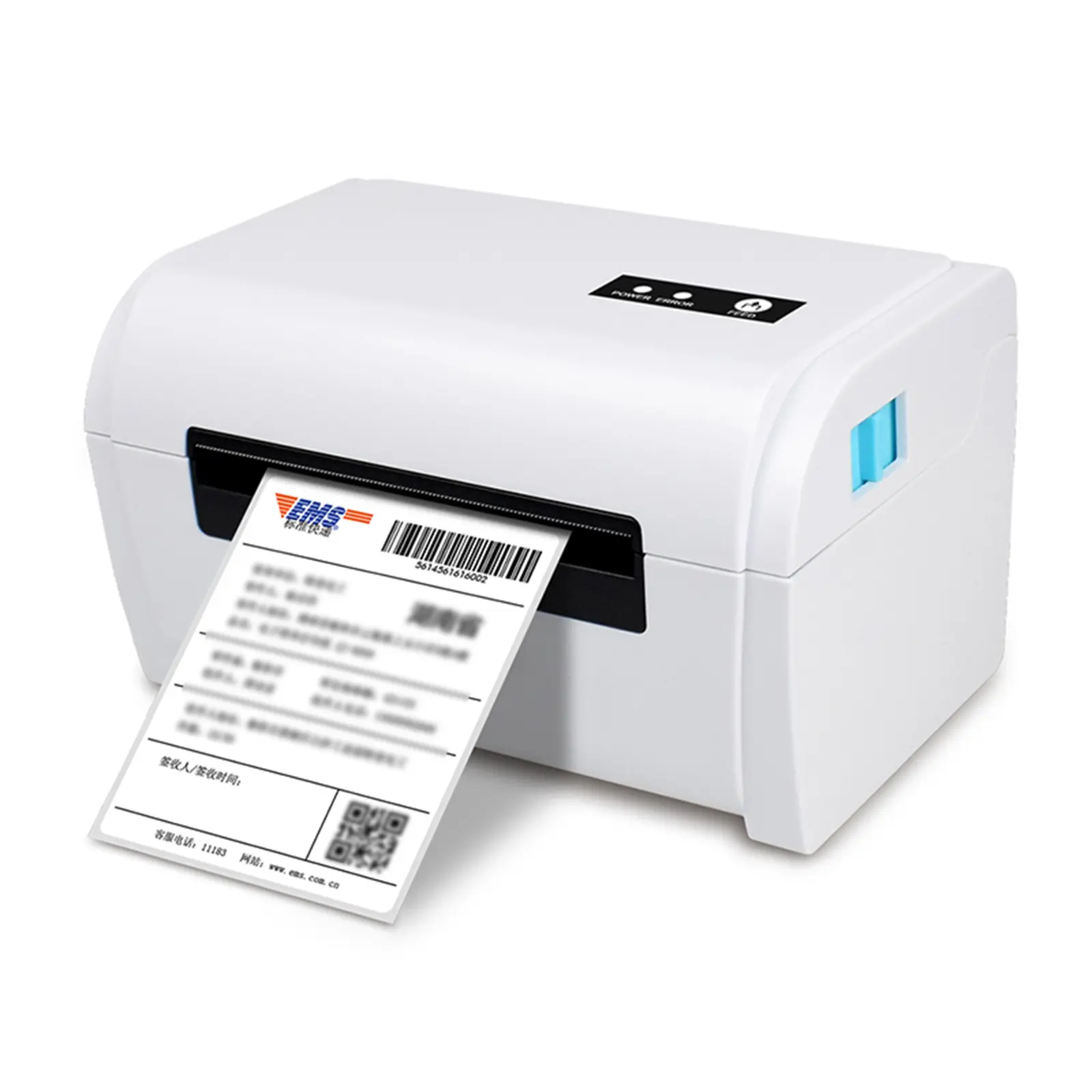Thermal Label Printer, High-Speed, 4.3" (110mm) Print Width, 203 DPI, 0.83 kg, 180x115x107 mm, 24V/2.5A, USB/Bluetooth/Wi-Fi Compatible, Built-In Cutter for Logistics Shipping Barcode & QR Code Labels, 100Mm Effective Print Width
