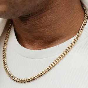 GLD Miami Cuban Link Chain | 18k Yellow Gold Plated, 8mm - 16" to 28" Lengths, Classic Statement Necklace