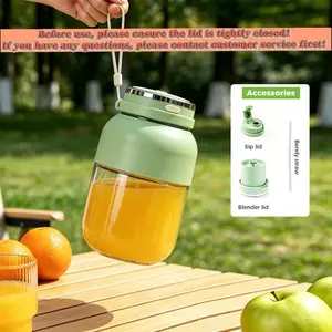 Portable Cordless Handheld Blender - 24oz BPA-Free Vessel, Leakproof Lid, Sip Spout, USB-C Rechargeable Personal Smoothie Maker for Shakes, Travel, Mini Appliances, Cool Gadgets, Traveling Gadgets (Includes Nutritious Recipe)