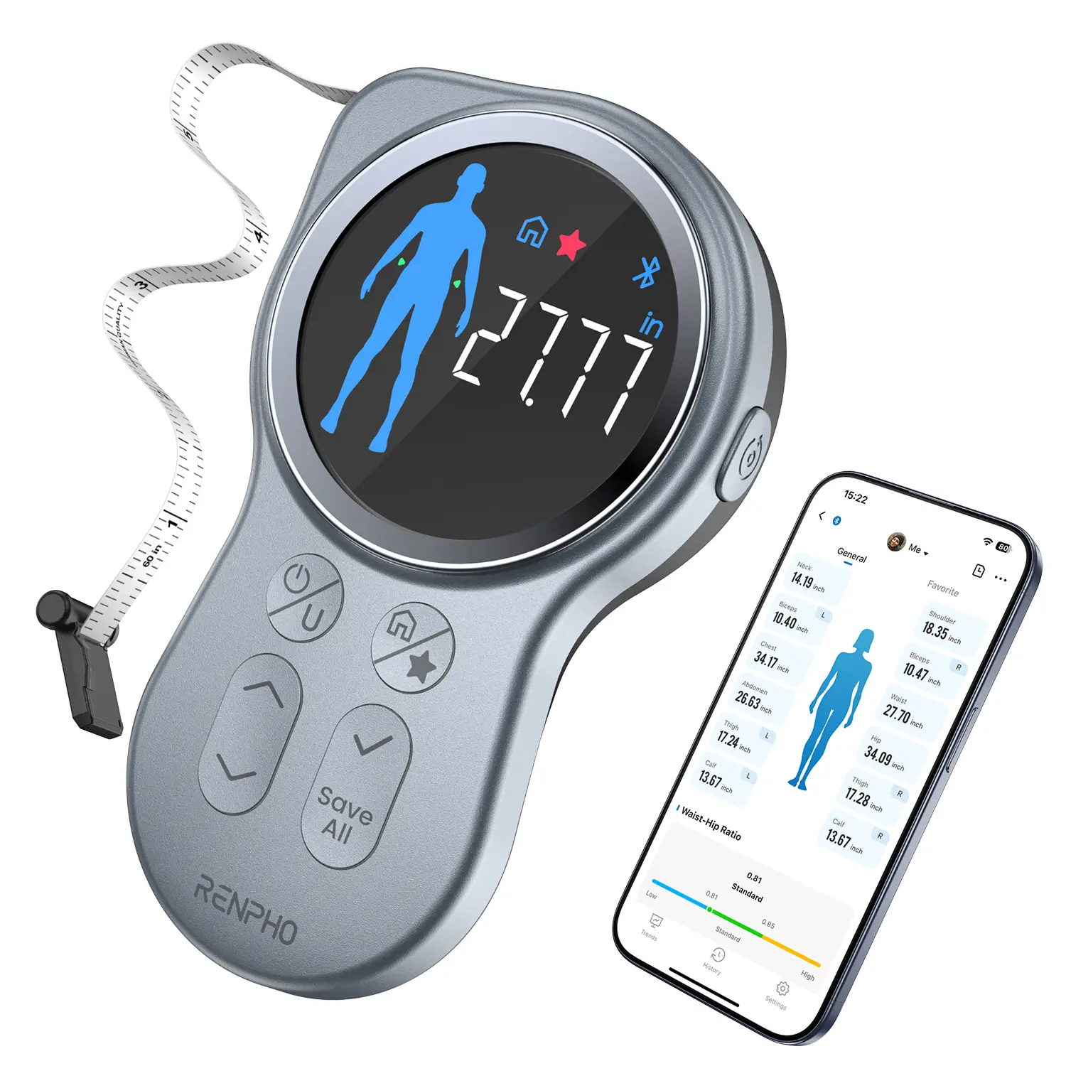 [Livestream Exclusive] RENPHO Smart Tape Measure with Large Display Spring Glow Up Gym Gifts