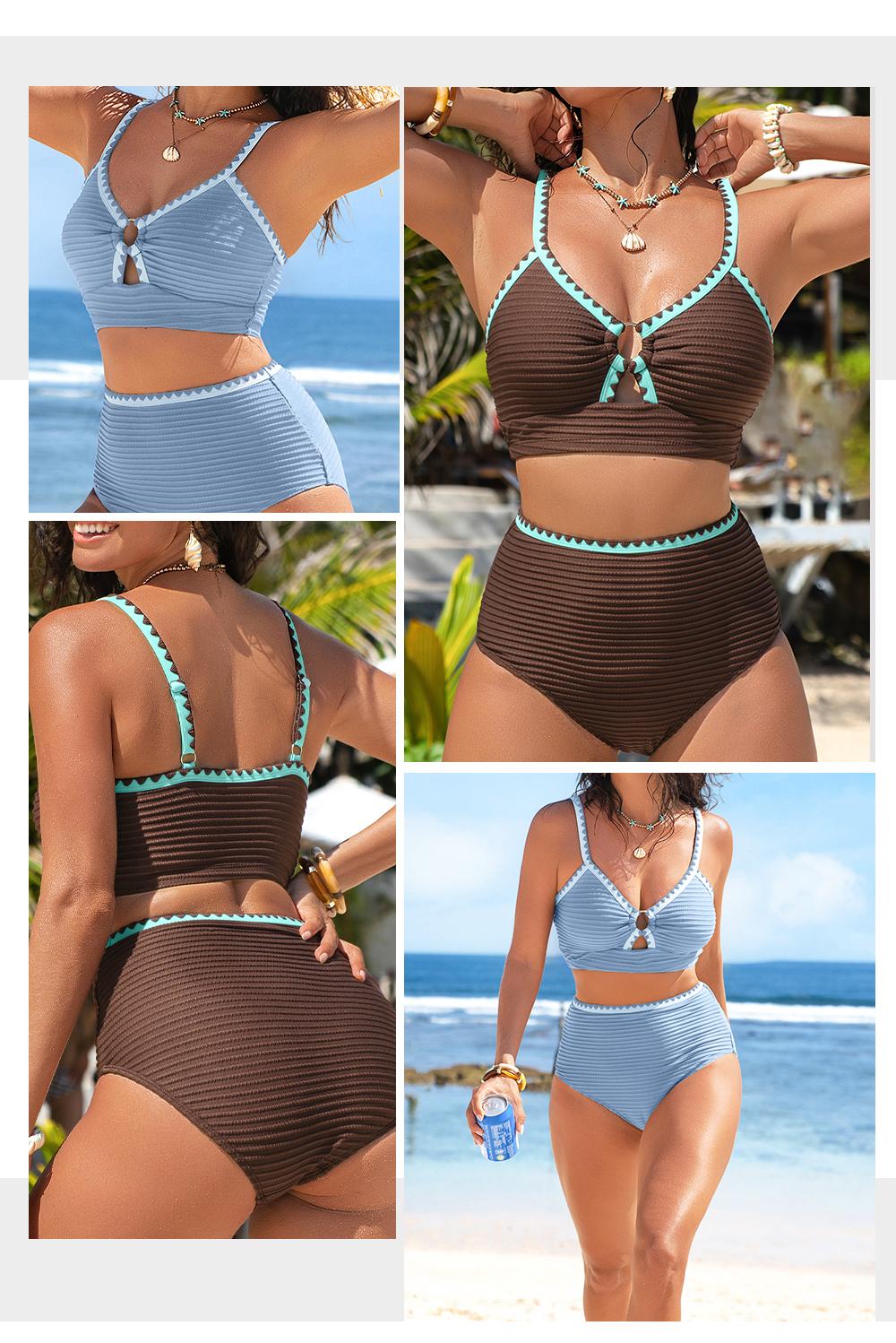 Aleumdr Women's 2 Piece U Wire Cutout Bikini Sets Floral Print High Waisted Swimsuit 2026 Summer Beach Swim Bathing Suit SwimWeek Vacationoutfits Summerstyle