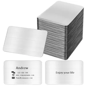 10 pack of 100% CUSTOMIZABLE Engraved Business Cards - Personalized Stainless Steel Cards for Professionals and Entrepreneurs