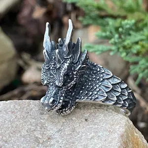 Horned Dragon Head Ring