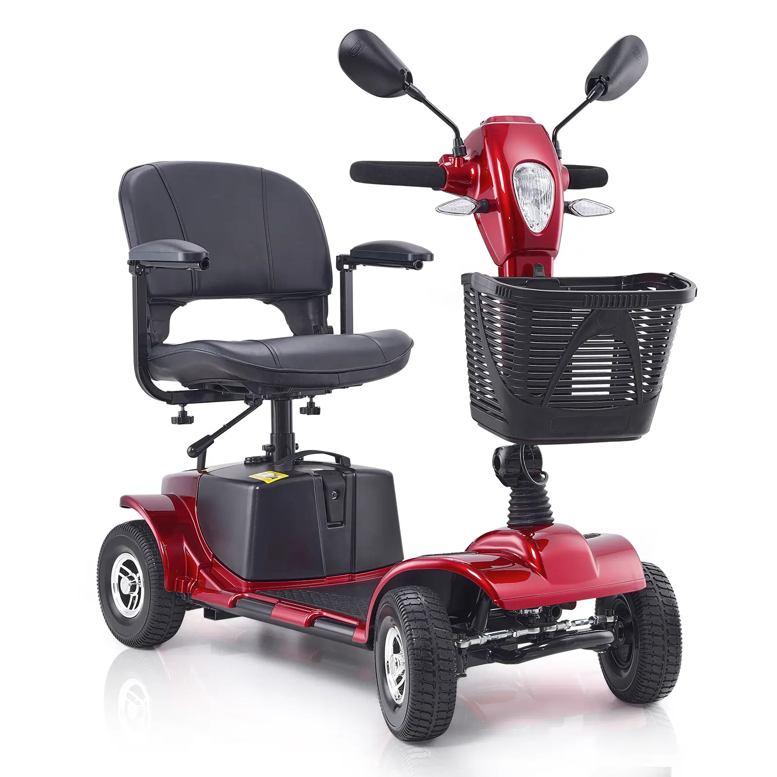 【Summerfinds】VEVOR Heavy-Duty 4 Wheel Mobility Scooter for Adults & Seniors - Folding Electric Powered Mobility Scooter & 12 Mile Long Range, All Terrain Travel Scooter with 9° Climbing Capacity, 265lb Capacity