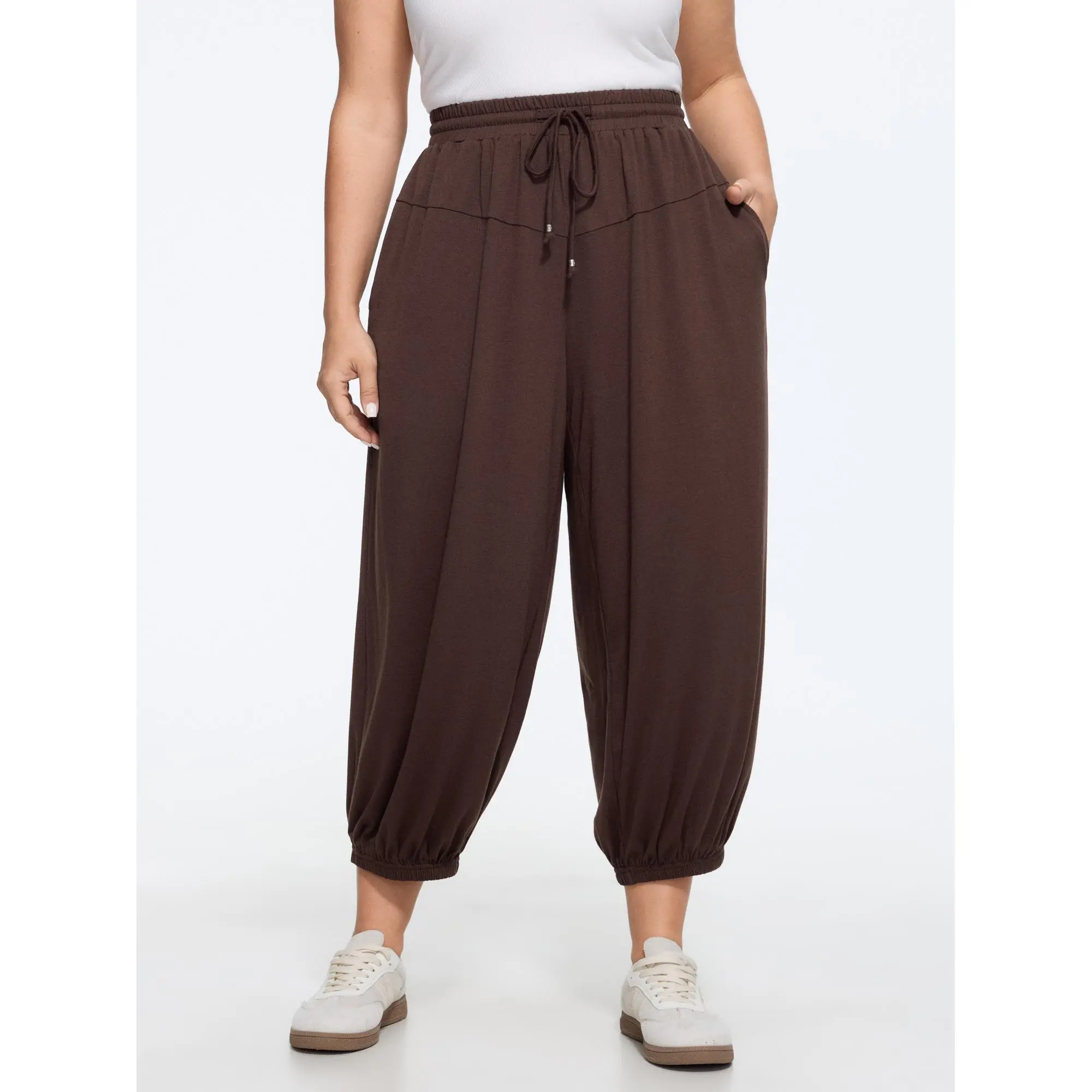 BLOOMCHIC Women's Plus Size Supersoft Drawstring Elastic Waist Jogger Pants [M-6X] 2026 Summer Collection, Jogger Pants Women, Supersoft Stretch