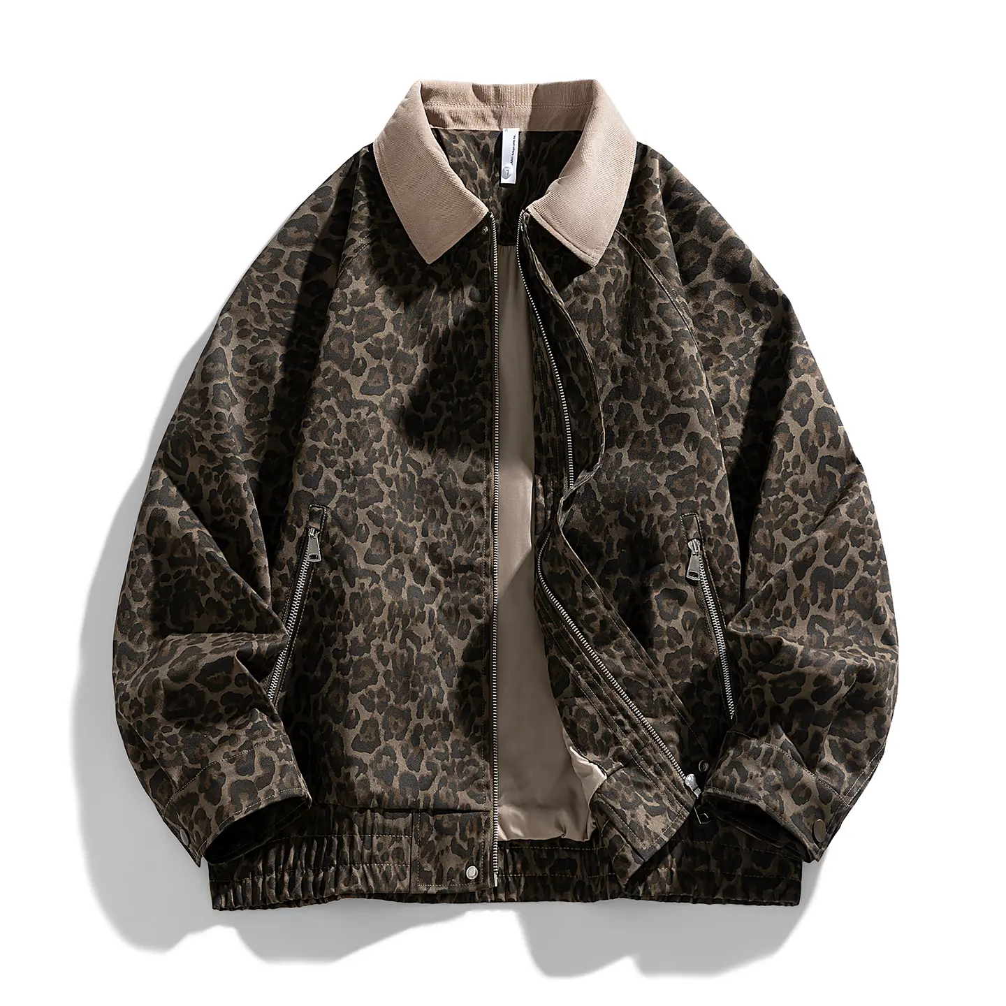 Vintage Leopard Print Lapel Lightweight Spring/Autumn Women's Jacket Trendy Casual New Coat quilted Functionality Y2k jacket winter Stylish outfits
