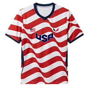 USA Pride Jersey Red White and Blue Soccer Tee nspired Design  Fan Jersey  Support Small Business  Quality Alternative,Multi-scenario Unisex Clothing Quick-Dry Moisture-Wicking Crew Tees