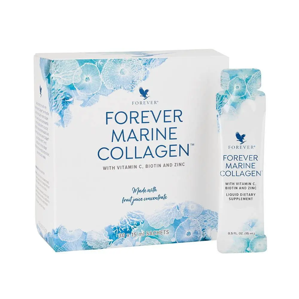 Forever Marine Collagen – Liquid Marine Collagen with Vitamin C, Biotin & Zinc – 30 Sachets