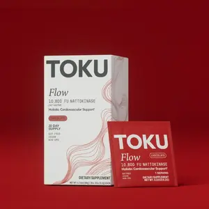 30 Servings Nattokinase - Toku Flow - Heart and Circulation Supplement Powder - 10800 FU - Chocolate Flavor - 30 Day Supply - Vegan Soy-Free Healthcare Fitness Dietary Supplement