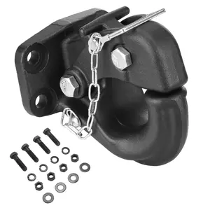 【fathersdaygift】VEVOR Pintle Hook, 30000 lbs Towing Capacity, Trailer Hitches Receiver Hook Fits for 2.5-inch to 3-inch Lunette Ring with Mounting Kit, Black Powder Coat, Wear-resistant, Suitable for Various Vehicles