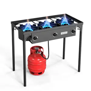 [FLASH SALE | ROVSUN ] 3-Burner 225000 BTU Outdoor Camping Propane Stove