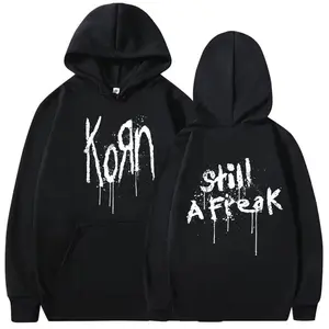 Korn Music Concert Rock Band WORLD TOUR Hoodie Men's Vintage Metal Gothic Oversized Sweatshirt Punk Hip Hop Hoodies Streetwear