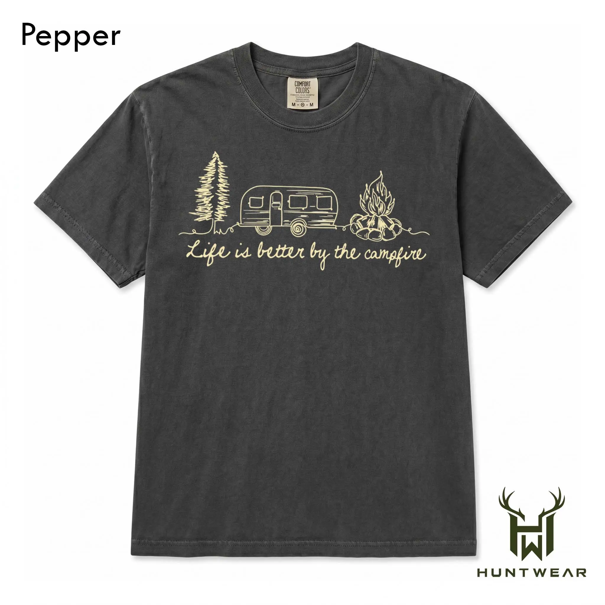 Comfort Colors Life Is Better by the Campfire T-Shirt, Camping Lover Tee, RV Camper Graphic T-Shirt, Outdoor Adventure Shirt, Campfire Gift