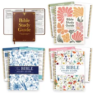Bible Study Guide For Women & Men, Study All 66 Books of the Bible with Reflection Notes, 52-Week Bible in a Year Devotional Journal, Prayer Journal & Scripture Notebook, Large Print Lay-Flat Premium Hardcover Christian Workbook