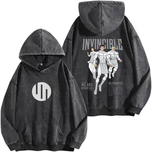 Invincible Viltrumite Washed Hoodie, Comic Graphic Tee, Animated Series Streetwear Shirt, Oversized Fan Apparel