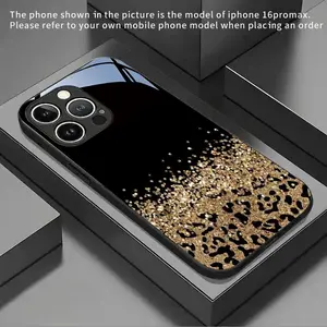 Black gold leopard print glitter new Protective phone case tempered glass for iPhone 17 16 15 14 13 12 11 X XS XR Pro Max Plus Air series, ideal birthday or new year gift for friends, family and loved ones