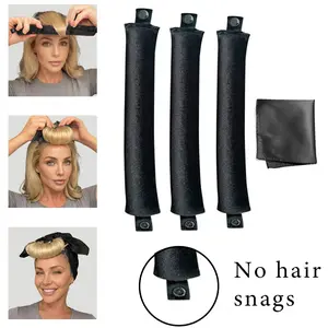 3 Pcs Hair Rollers Set, Satin Heatless Curling Kit, High Resilience Rubber, Soft & Durable, Perfect for Sleeping, Home Use, Heatless Hair Curlers，Kim Kardashian bun