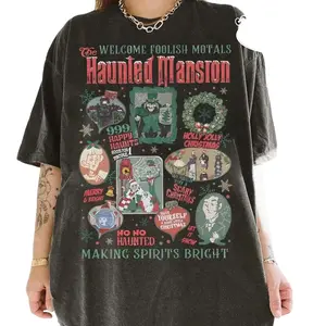 Retro Cartoonland Haunted Mansion Christmas Shirt, Holiday Gift, Family Gift, Gift Ideas, Walt Magic Kingdom Tee, WDW Family Trip Christmas Shirt, 4