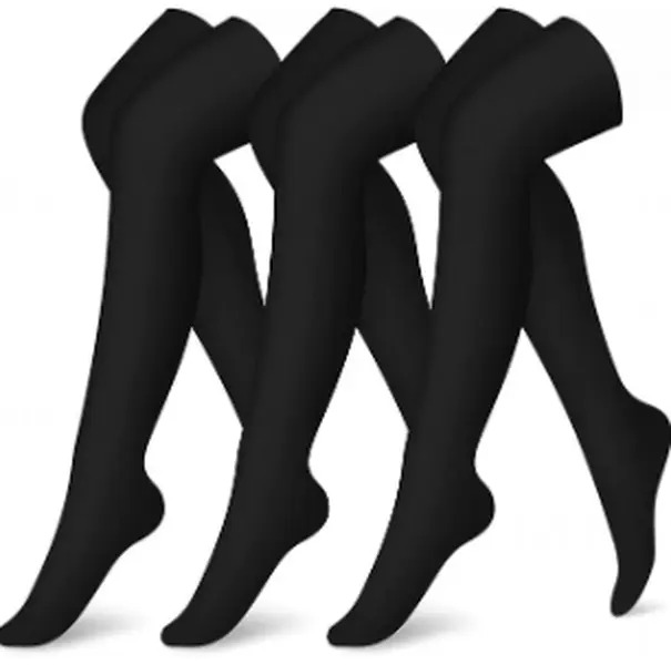 SOCK HUB Black Over Knee Compression Socks for Women and Men, Thigh High Stretch Support Socks, Breathable Lightweight Knee High Leg Sleeves for Running, Travel, Work, Fitness, Long Standing, Daily Wear, Fashion Outfit Matching