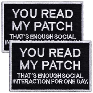 2Pcs “You Read My Patch” Morale Patch Set – Embroidered Funny Tactical Patches for Backpack, Vest, Hat, Dog Harness – Hook Backing