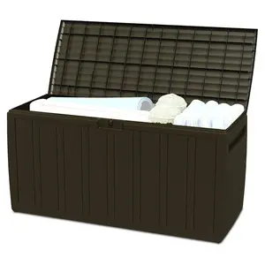 Ram Quality Products Outdoor Backyard Patio Storage Deck Box, 71 Gallon, Brown Organiser Plastic Ram Quality Products Outdoor Backyard Patio Storage Deck Box, 71 Gallon, Brown Organiser Plastic