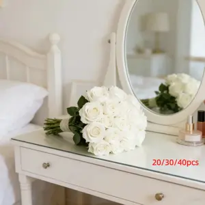 20/30/40pcs Artificial Rose Bouquet, Faux Flower Bouquet, Perfect for Decorative Flower Arrangements, Home Table Decor, Living Room Decoration, Vase Decor, Valentine's Gift